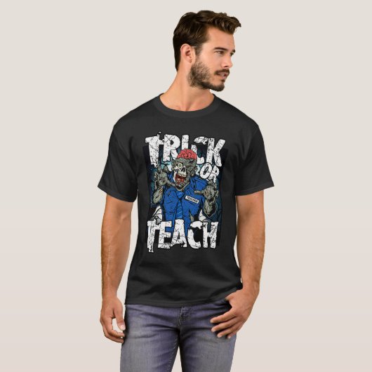 T-shirt Trick Ou Enseigner Citrouille Bat Spider Enseignan (Devant entier)
