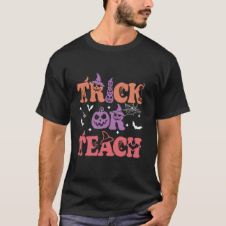 T-shirt Trick Ou Enseigner Drôle Enseignant Halloween Retr