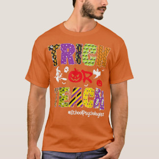 T-shirt Trick Ou Enseigner Psychologue De L'École Hallowee