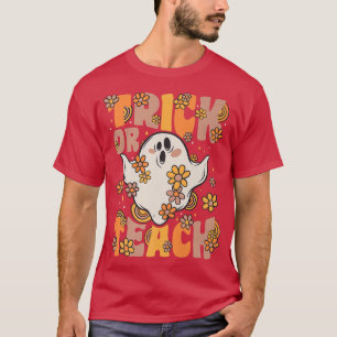 T-shirt Trick Ou Enseigner Super Fleurs Vintages Fleur Hau