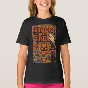 T-shirt Trick ou traitement complet poitrine Halloween Vêt