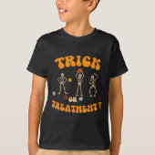 T-shirt Trick Ou Traitement Physique Thérapie Squelette Pt (Devant)