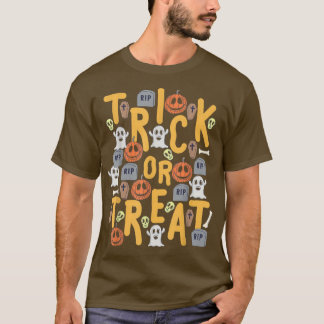 T-shirt Trick Ou Traiter Citrouille Ghost Cute Drôle Hallo