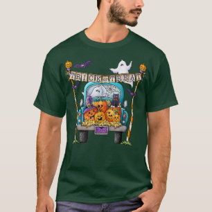 T-shirt Trick ou traiter drôle voiture citrouille heureux
