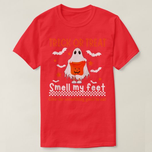 T-shirt Trick Ou Traiter L'Odeur Mes Pieds Ghost Mignonne  (Design devant)
