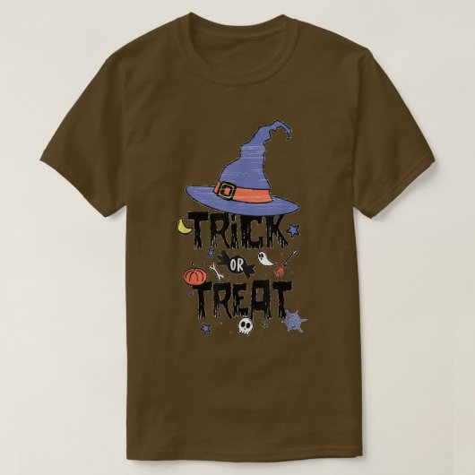 T-shirt Trick Ou Traiter Sorcière Casquette Joyeux Hallowe (Design devant)