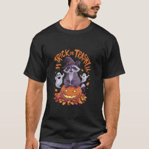 T-shirt Trick Ou Trashy Funny Raccoon Halloween Citrouille