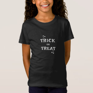 T-Shirt Trick ou Treat Black and White Halloween Girls