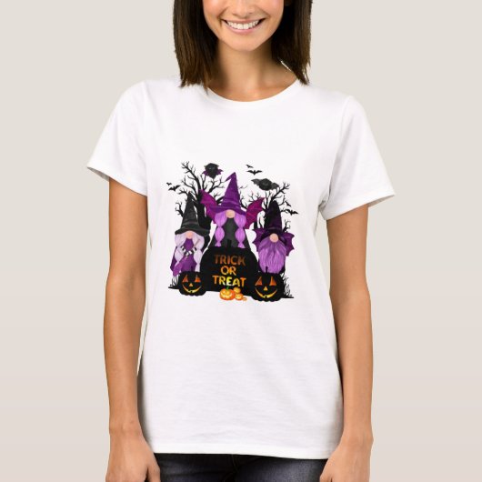 T-shirt Trick Ou Treat Éffrayants Gnomes (Devant)