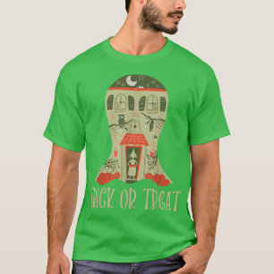 T-shirt Trick Ou Treat Ghost Haunted Maison Halloween Desi