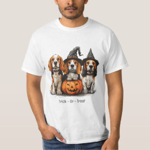 T-shirt Trick Ou Treat Halloween Chiens Beagles