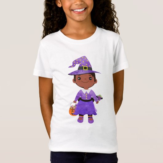 T-Shirt Trick ou Treat Little Witch (Devant)