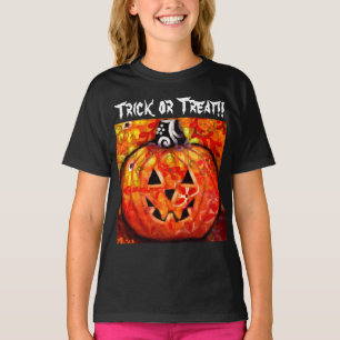 T-shirt Trick Ou Treat Whimsical Jack-O-Lantern Citrouille