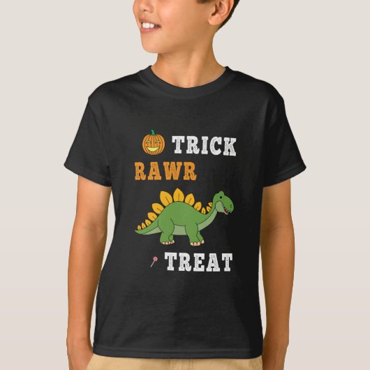 T-shirt Trick Rawr Treat Cute Halloween Stegosaurus Dino (Devant)