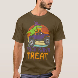 T-shirt Trick Rawr Treat Dinosaur Monster Camion Halloween