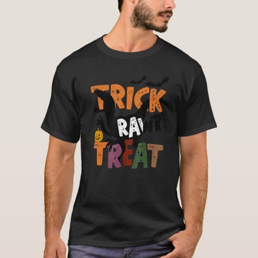 T-shirt Trick Rawr Treat Dinosaur Rex Mama Saurus Éffrayan (Devant)