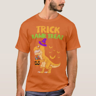 T-shirt Trick Rawr Treat Dinosaur Tre Witch Citrouille Fun