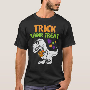 T-shirt Trick Rawr Treat Dinosaur Trex Toddler Boys Hallow
