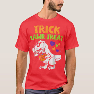 T-shirt Trick Rawr Treat Dinosaur Trex Toddler Boys Hallow