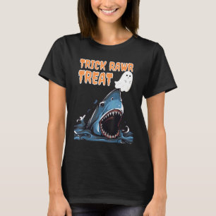 T-shirt Trick Rawr Treat Effrayant Requin chasse fantôme H