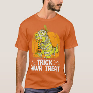 T-shirt Trick Rawr Treat Halloween Costume Citrouille Dino
