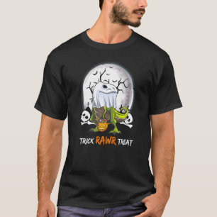 T-shirt Trick Rawr Treat Halloween Dinosaur T Rex Ghost Bo