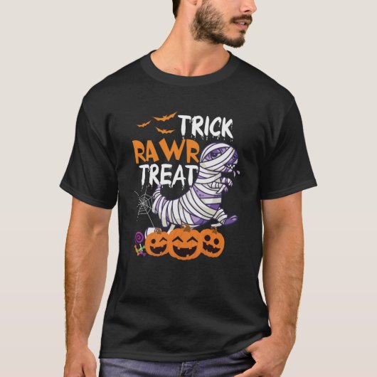 T-shirt Trick Rawr Treat Rex Dinosaur Halloween (Devant)