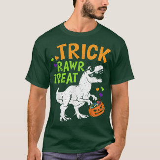 T-shirt Trick Rawr Treat T Re Dinosaur Citrouille Basket H