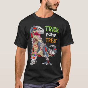 T-shirt Trick Rawr Treat Zombie Dinosaure Halloween
