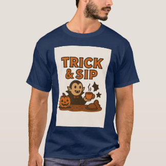 T-shirt Trick Sip Halloween amis cosy