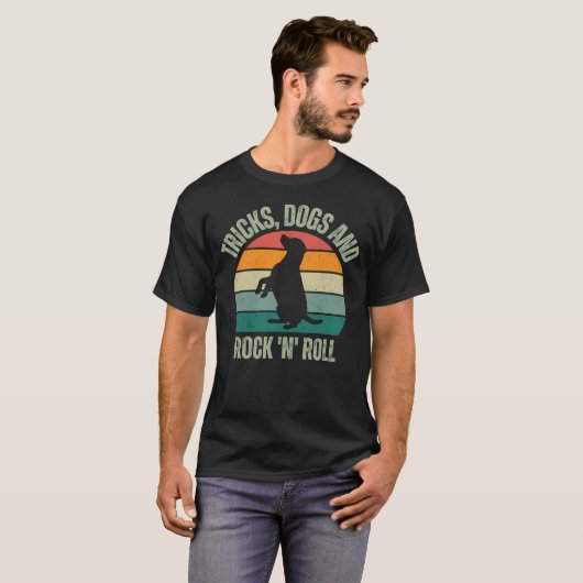 T-shirt Tricks, Chiens et Rock 'n' Roll - Chien Silhouette (Devant entier)