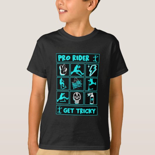 T-shirt Tricks de pilote libre de scooter Pro (Devant)