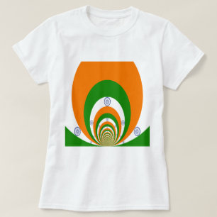 T-shirt Tricolor d'un safran très profond, blanc VERT