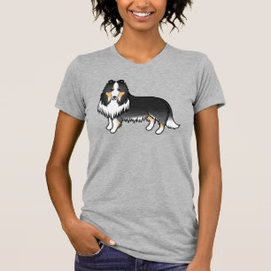 T-shirt Tricolor Rough Collie Cute