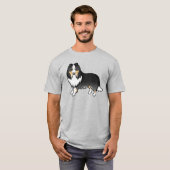T-shirt Tricolor Shetland Sheepdog Sheltie Dessin Chien (Devant entier)