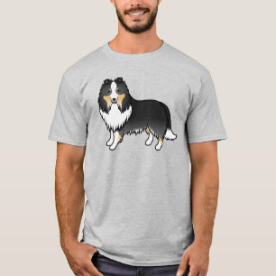 T-shirt Tricolor Shetland Sheepdog Sheltie Dessin Chien