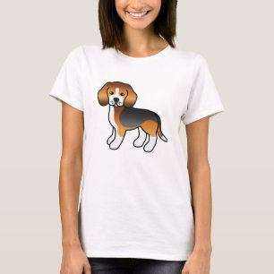 T-shirt Tricolore Beagle mignon chien de dessin