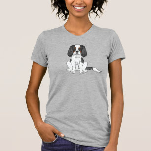 T-shirt Tricolore Cavalier King Charles Spaniel Chien assi
