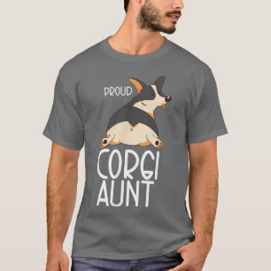T-shirt Tricolore noir Corgi Lover Fier Corgi Tante