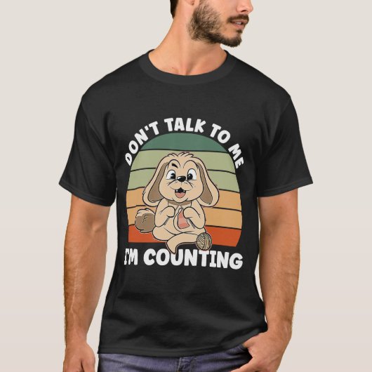 T-shirt Tricot Chien Ne me parle pas Je compte Croche (Devant)