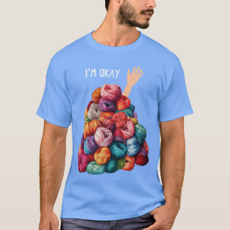 T-shirt Tricot Crochet Drôle Je vais bien Femme Sarcastiqu