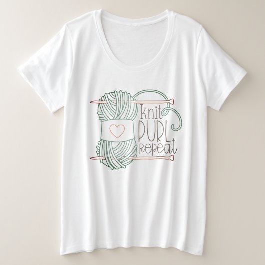 T-shirt Tricot de répétition de Knit illustré (Design devant)