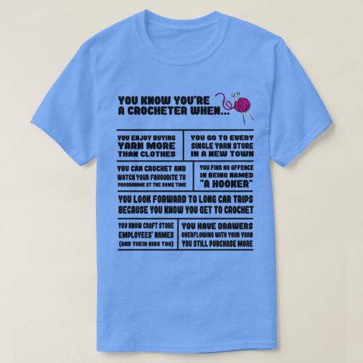 T-shirt Tricot Laine Crochet Needlework Hobby couture (7) (Design devant)