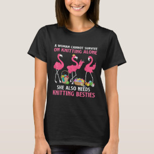 T-shirt Tricot Queen Flamant rose Tricot Besties Yarn Craf