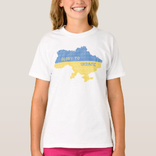 T-shirt Tricot Ukraine texte de la carte d'Etat Gloire à l