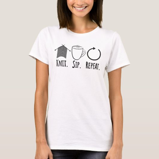 T-shirt Tricoté. Sip. Recommencer. (Devant)