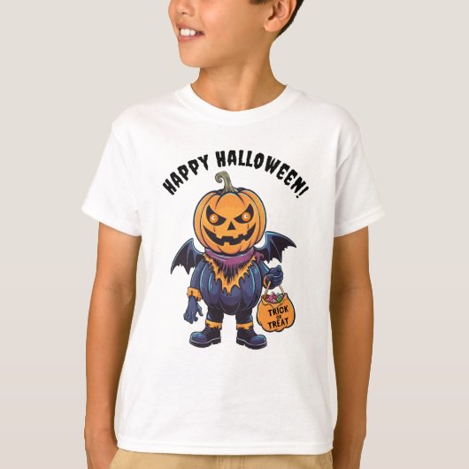 T-shirt Tricoter ou traiter | Joyeux Halloween (Devant)