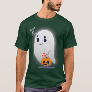 T-shirt Tricoter ou traiter le mignon fantôme d'Halloween