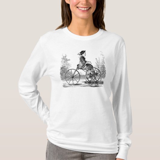 T-shirt Tricycle de bicyclette de roue du cru trois (Devant)
