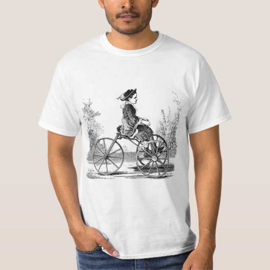 T-shirt Tricycle de bicyclette de roue du cru trois (Devant)